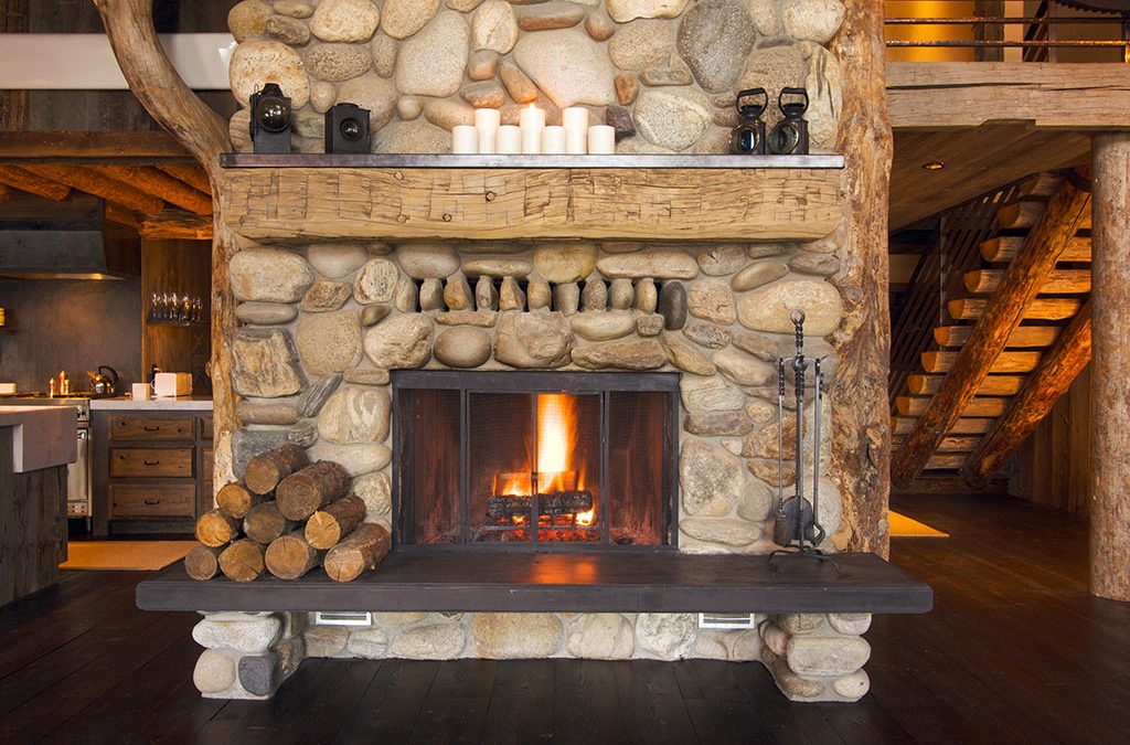 stone fireplace